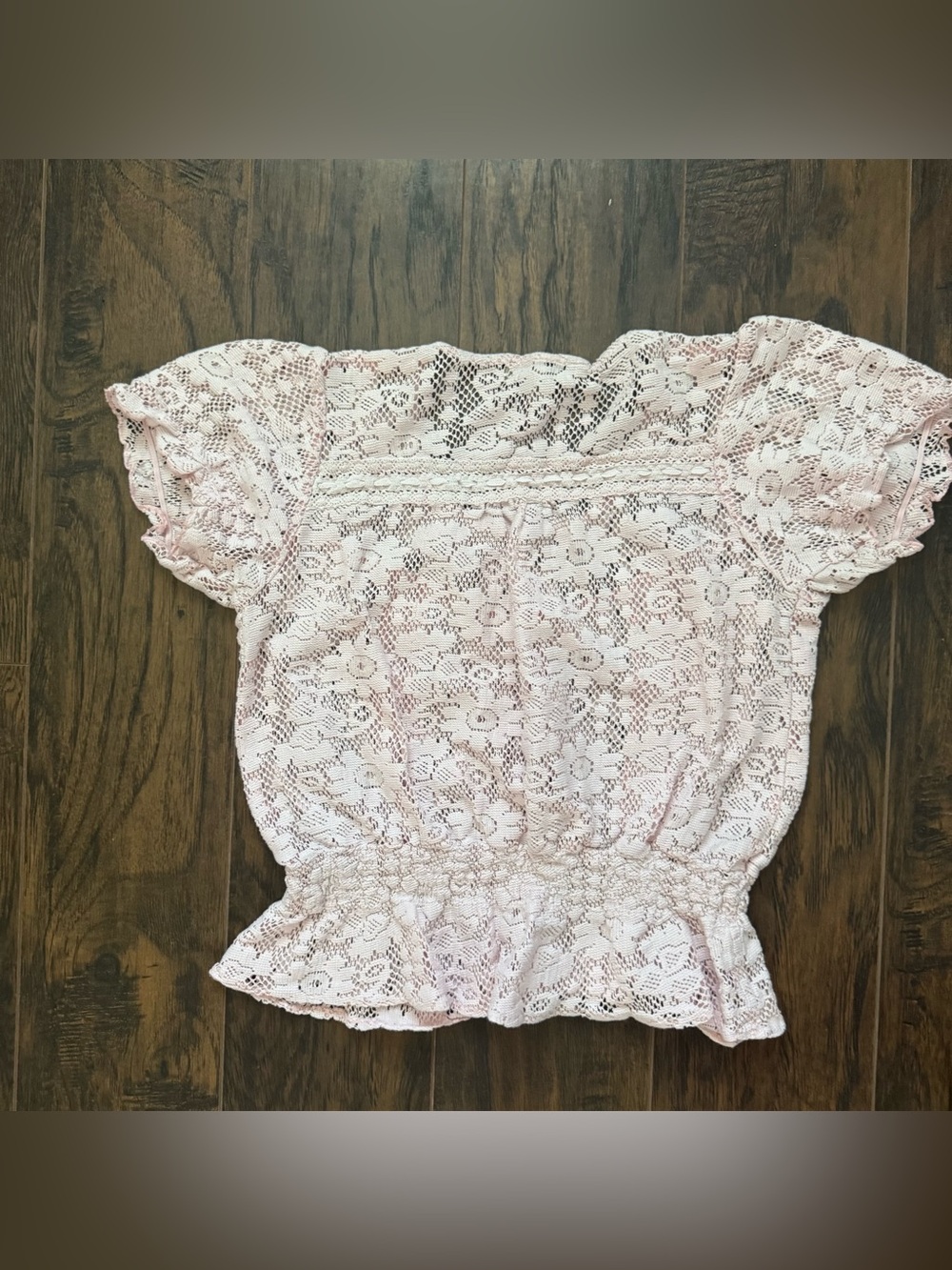 Nine West Vintage America Collection Light Pink Blouse Medium Lace Top - Picture 2 of 9